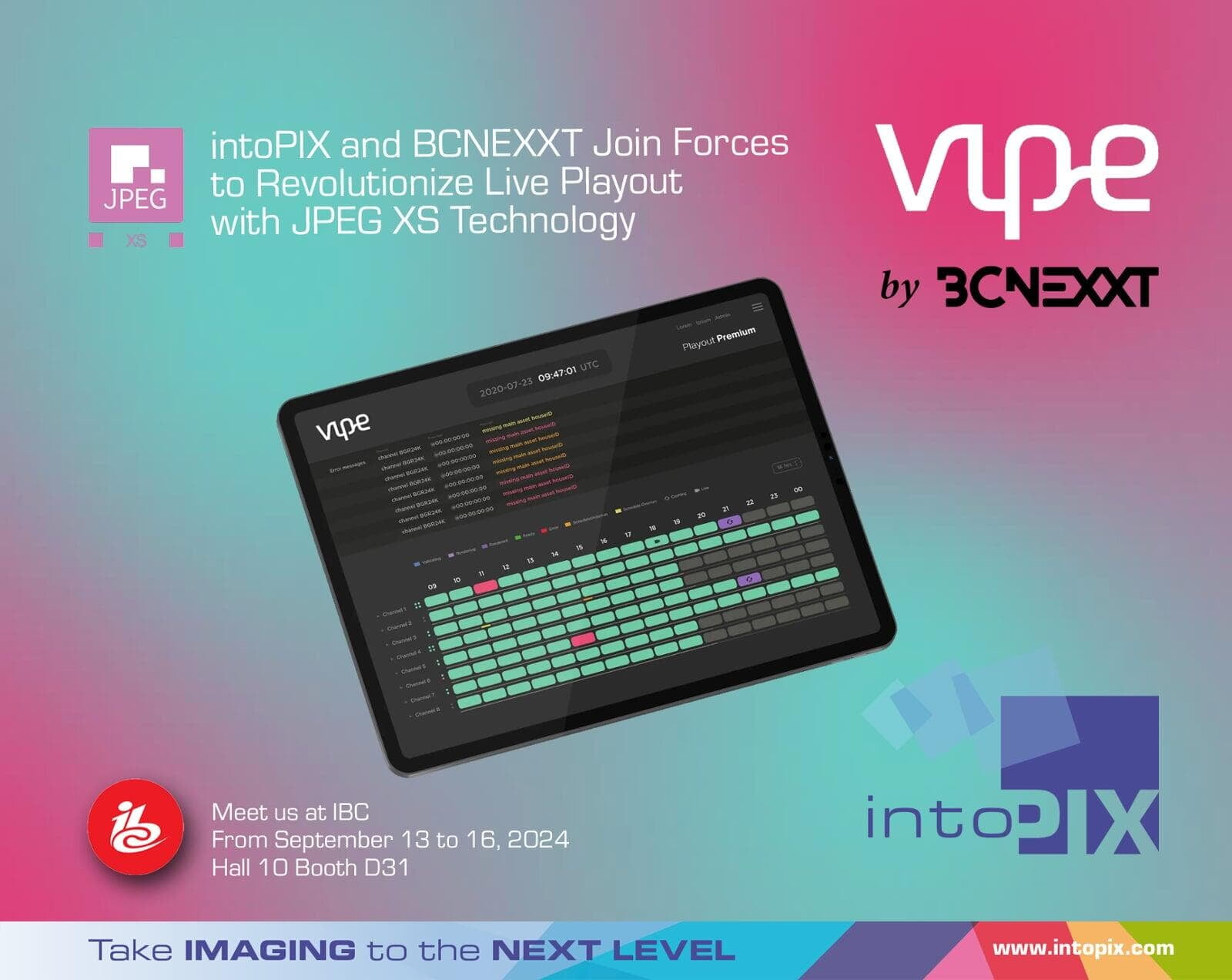 intoPIX and BCNEXXT Join Forces to Revolutionize Live Playout with JPEG XS Technology